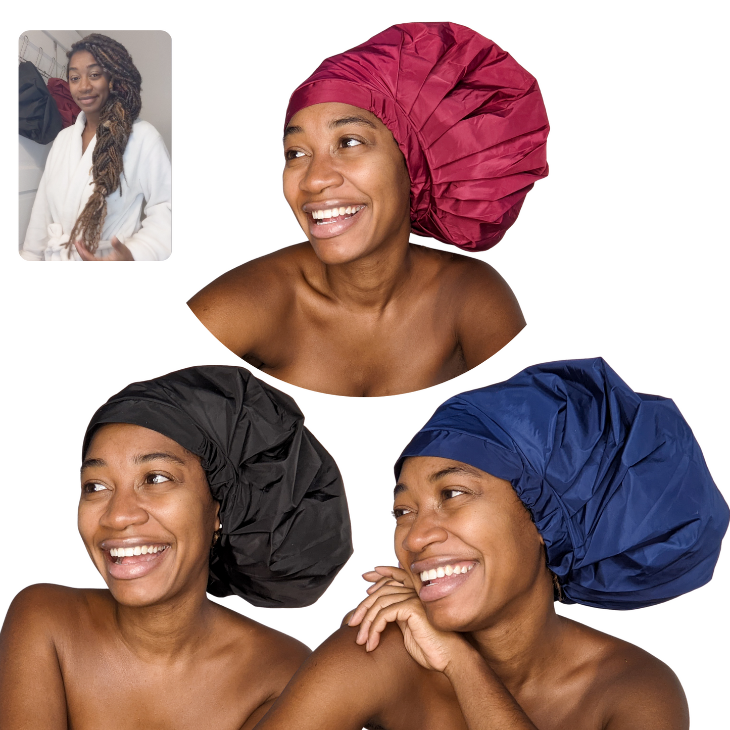 TTAT Shower Cap Jumbo Size Unisex  - Blue