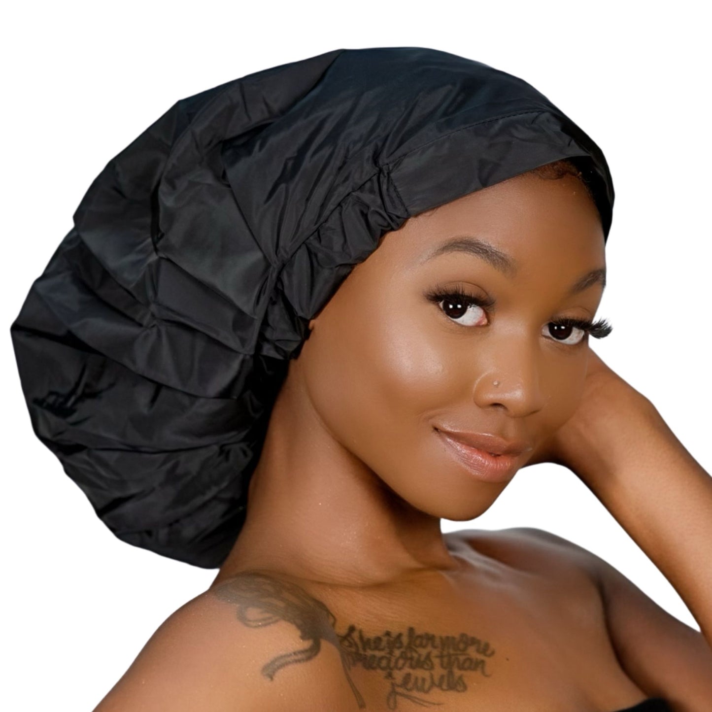 TTAT Shower Cap Jumbo Size Unisex  - Black