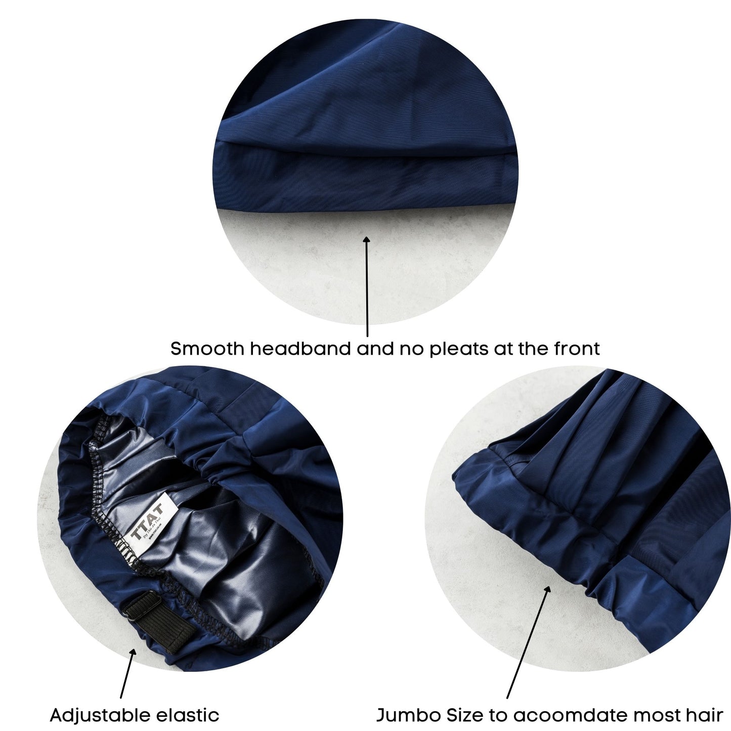 TTAT Shower Cap Jumbo Size Unisex  - Blue