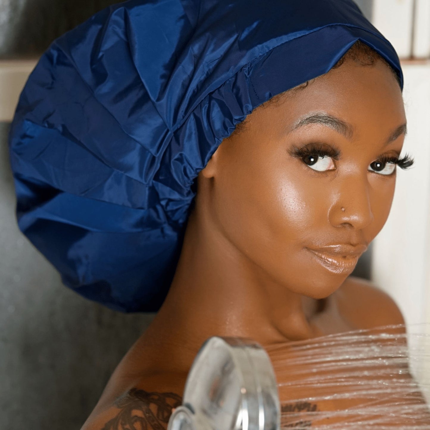 TTAT Shower Cap Jumbo Size Unisex  - Blue